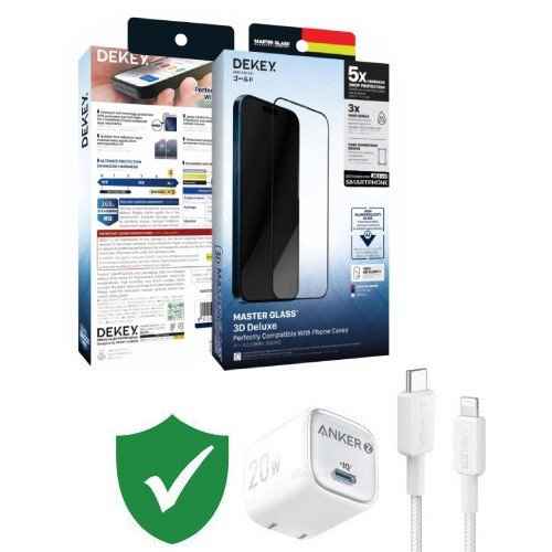 Combo VIP iPhone 13/ 13 Pro cũ (Cốc 20W+Cáp C to L ANKER+Dán DEKEY+VIP 1 đổi 1 12 Tháng)