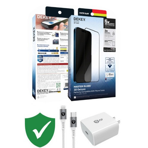 Combo VIP iPhone 14 Pro cũ (Cốc 20W+Cáp C to L 9FIT+Dán DEKEY+VIP 1 đổi 1 12 Tháng)