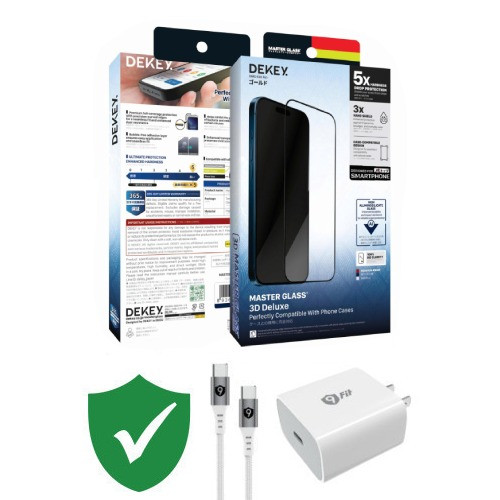 Combo VIP iPhone 15 Pro cũ (Cốc 20W+Cáp C to C 9fit+Dán Dekey+VIP 1 đổi 1 12 Tháng)