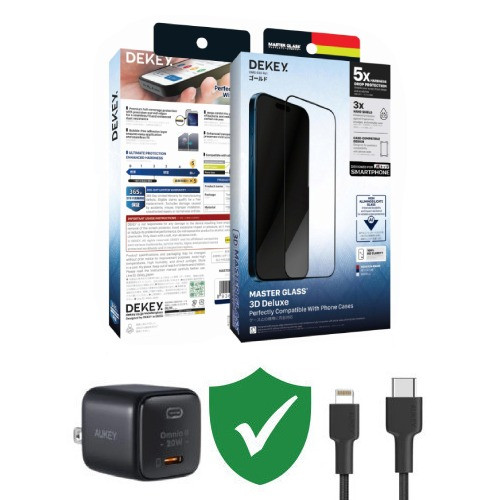 Combo VIP iPhone 13 Pro Max cũ (Cốc 20W+Cáp C to L Aukey+Dán DEKEY+VIP 1 đổi 1 12 Tháng)