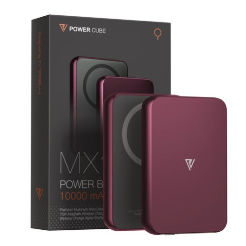 Pin dự phòng MagSafe MIPOW 3in1 Ultra Slim 10000mAh Đỏ Burgundy