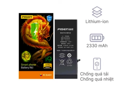 Thay pin iPhone 6s Pin Pisen dung lượng siêu cao