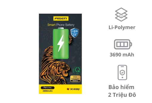 Thay pin iPhone 11 Pro Pisen dung lượng siêu cao