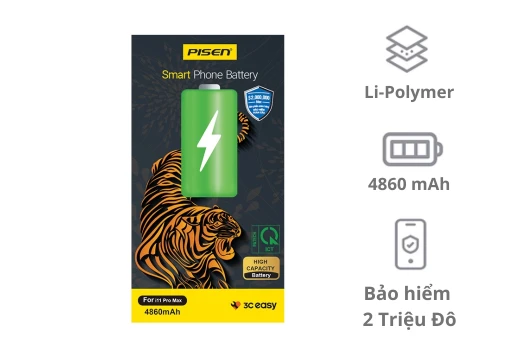 Thay pin iPhone 11 Pro Max Pisen dung lượng siêu cao