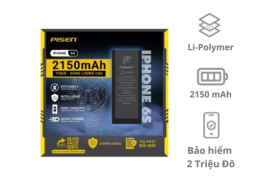 Thay pin iPhone 6s Pin Pisen dung lượng siêu cao