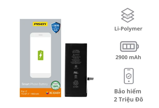Thay pin iPhone 7 Plus Pin Pisen dung lượng chuẩn