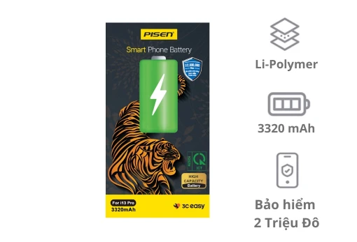 Thay pin iPhone 13 Pro Pisen dung lượng siêu cao