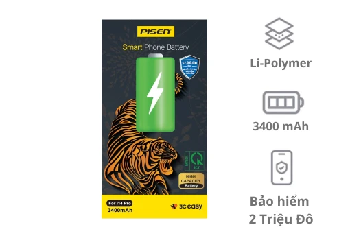 Thay pin iPhone 14 Pro Pisen dung lượng siêu cao