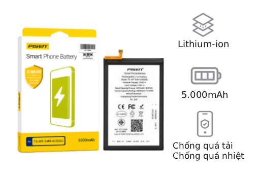 Thay pin Samsung A35 - Pin Pisen dung lượng chuẩn