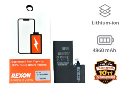 Thay pin iPhone 15 Pro Max Rexon siêu cao