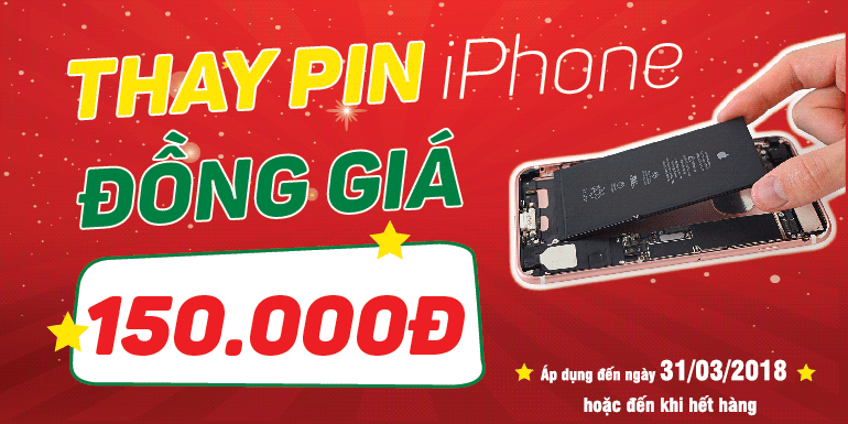 thay pin iphone dong gia 150k 2804