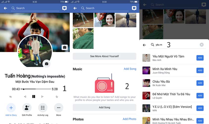 Hướng dẫn thiết lập hiển thị trình phát nhạc ngay tại đầu trang cá nhân Facebook Android và iOS