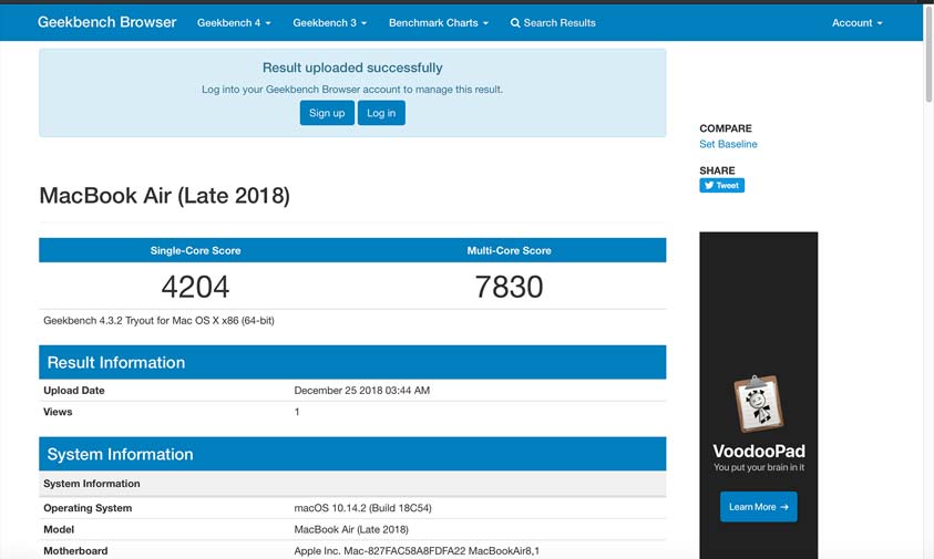 MacBook Air 13 inch 2018 RAM/ROM 8GB/128GB