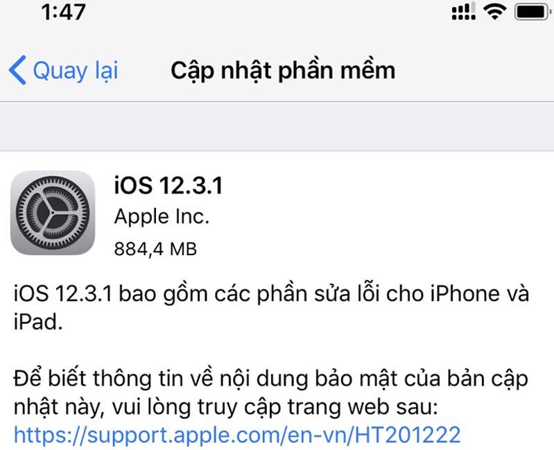 Bản cập nhật iOS 12.3.1 cải thiện thời lượng pin iPhone mới/cũ Bản cập nhật iOS 12.3.1 cải thiện thời lượng pin