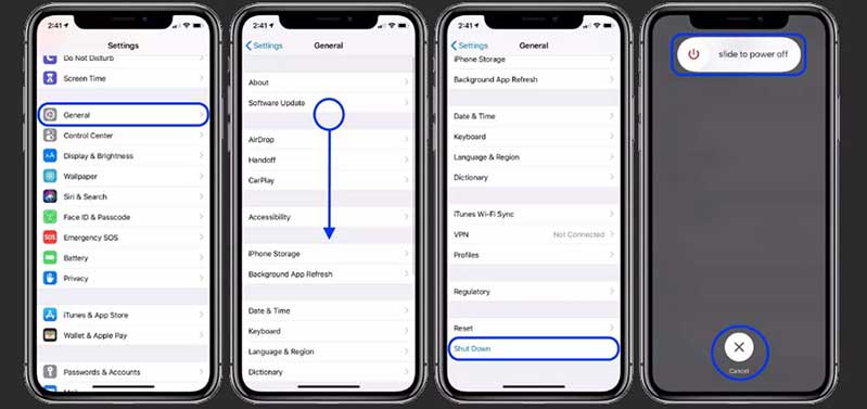 Cách tắt nguồn iPhone Xs Max không cần nút nguồn và phím tăng giảm âm lượng Cách tắt nguồn iPhone Xs Max không cần nút nguồn và phím tăng giảm âm lượng