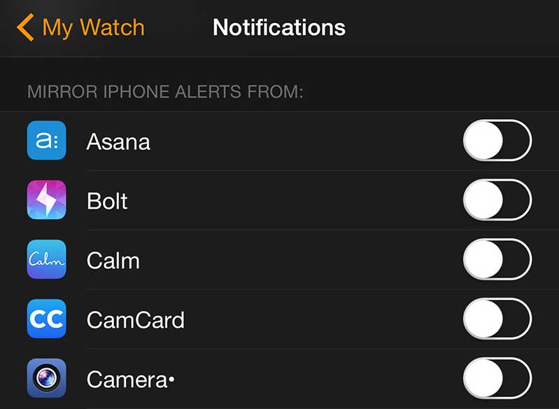 Tắt thông báo Apple Watch