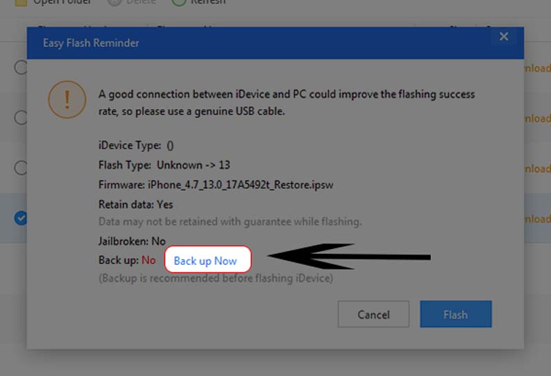 Hướng dẫn cập nhật iOS 13 cho iPhone bằng 3uTools hình 1 back up lại chương trình
