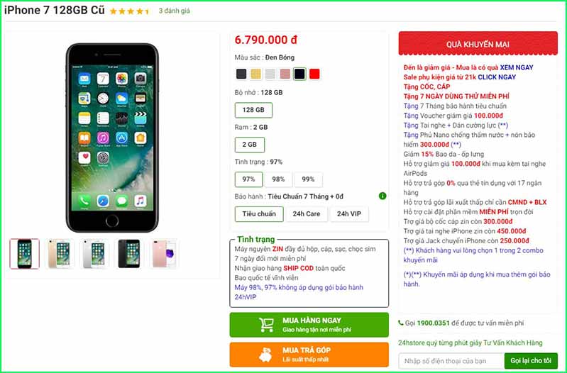 iPhone 7 128GB cũ iphone 7 cu 2019 04