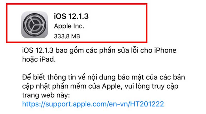 Phiên bản iOS 12.1.3 cập nhật mới, giúp khắc phục nhiều lỗi trên iPhone, iPad ảnh 2 ios12 1 3 cap nhat moi 1