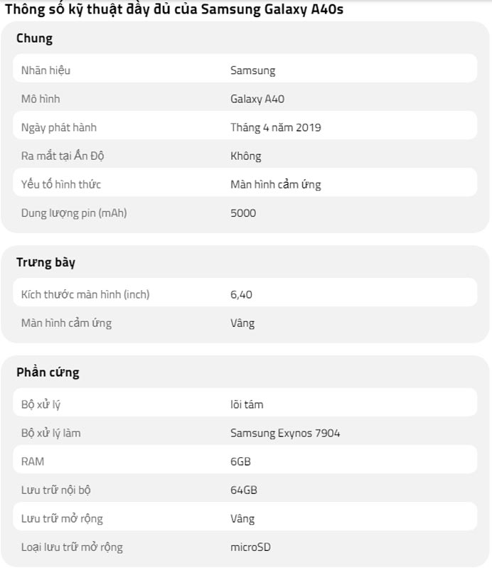 So sánh Samsung Galaxy A40s và Redmi Note 7 Pro