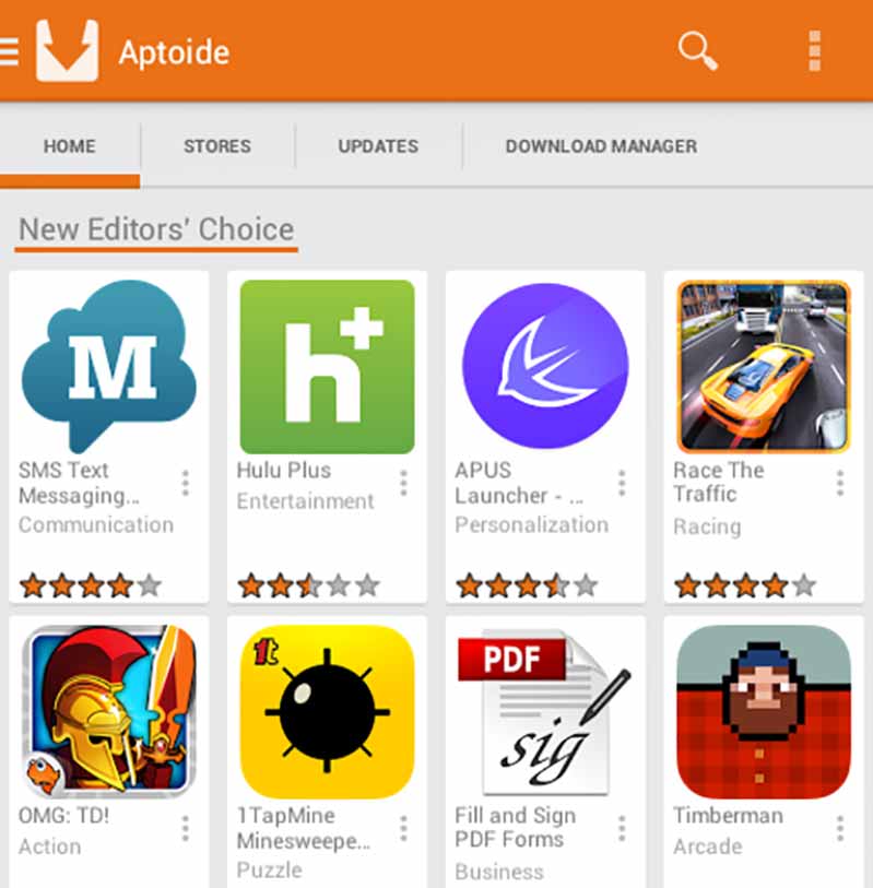 Ứng dụng dành cho Androi Aptoide Ứng dụng Aptoide