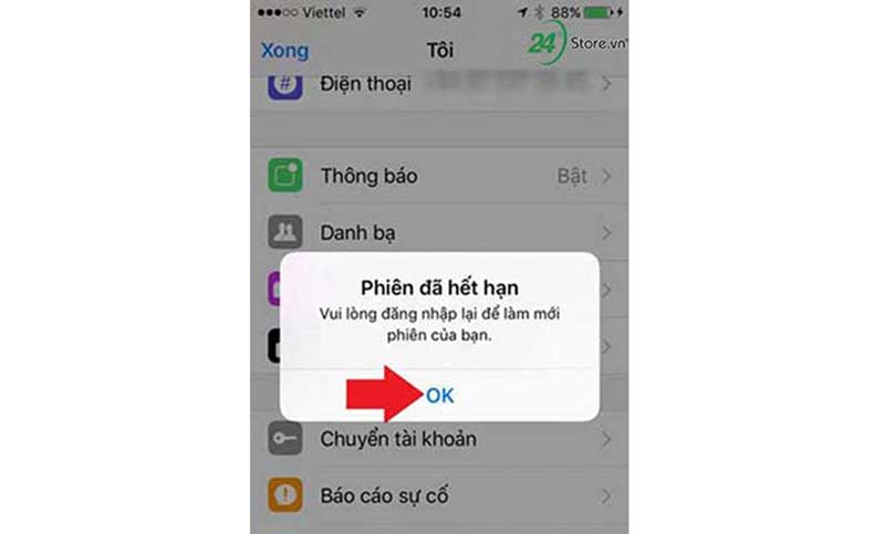 Nhấn xác nhận để đăng xuất Messenger trên iPhone