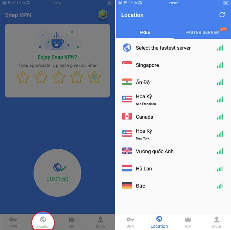 Cách sử dụng Snap VPN để tải ứng dụng trò chơi bị chặn 02 Chọn Disconnect