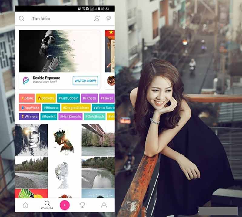 Bắt đầu chọn ảnh để chỉnh sửa cach tao anh hieu ung tan bien tren smartphone