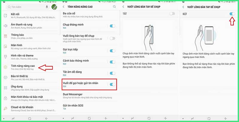 Các cách chụp màn hình trên Samsung Galaxy S9/S9 Plus - Vuốt tay đơn giản cach chup man hinh samsung galaxy s9 s9 plus hinh anh 1
