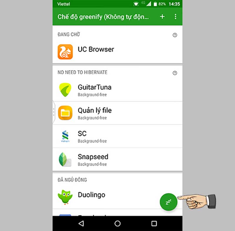 Ngủ đông các phần mềm chạy nền tang do muot game pubg mobile tren android hinh 4