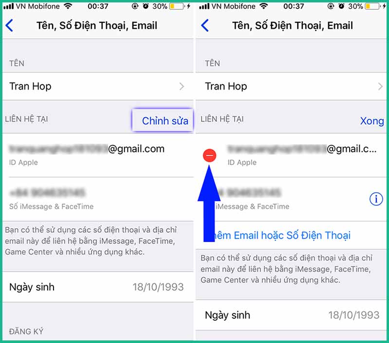 Hướng dẫn đổi Apple ID từ Yahoo Mail, Gmail thành iCloud trên điện thoại bước 2 huong dan doi apple id tu yahoo mail gmail thanh icloud hinh anh 3