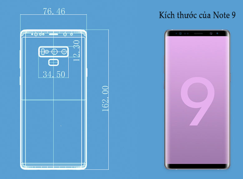 Màn hình của 2 chiến mã kích thước của note 9