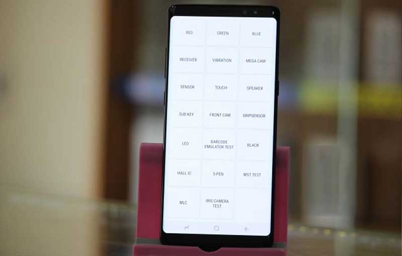 Kiểm tra và test chức năng của thiết bị Samsung Galaxy Note 9 Xuất hiện giao diện lựa chọn