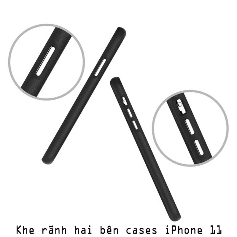 Qua chiếc ốp lưng ta có thể dựng được hình ảnh cơ bản của iPhone 11 Khe rãnh 2 bên chiếc ốp