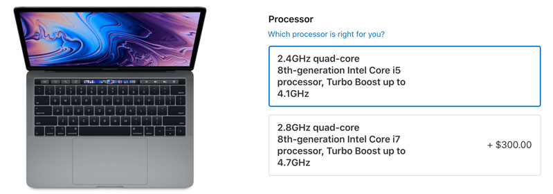 Macbook Pro MV992 2019 sở hữu CPU – Chip U Intel thế hệ 8 – 4 nhân 8 luồng Thông số cấu hình của Macbook Pro