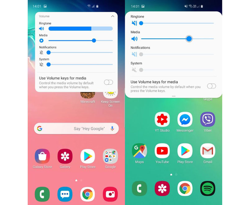 One UI 2.0: Thanh chỉnh âm lượng mới