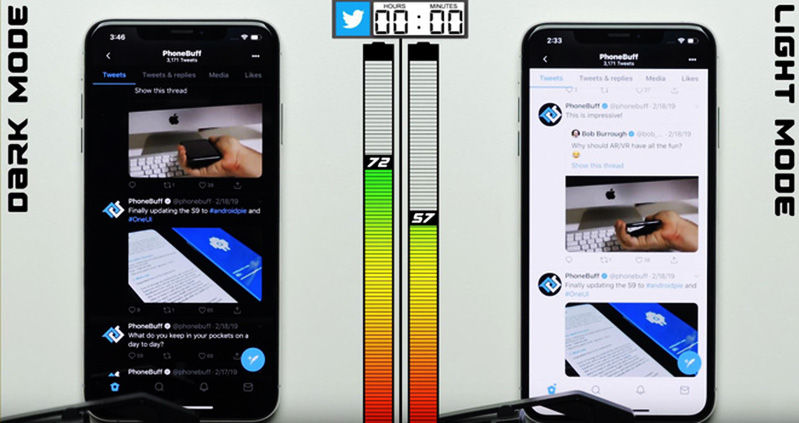 kiểm nghiệm tiết kiệm pin của dark mode 3