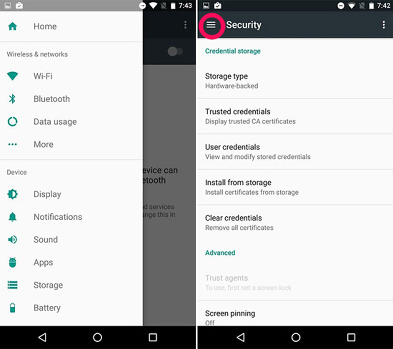 Android 7 Nougat - Giao diện cài đặt hệ thống