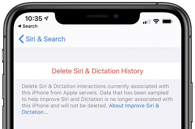 iOS 13.2 Những cập nhật khác hình 3 xóa lịch sử ghi âm của siri