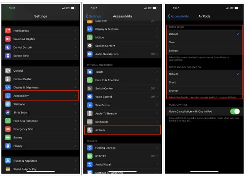 điều chỉnh tốc độ tương tác cử chỉ