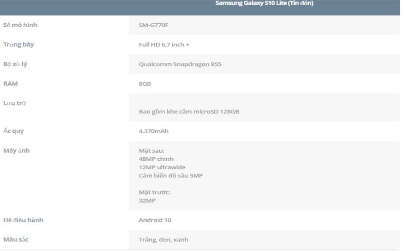 Thông số kỹ thuật