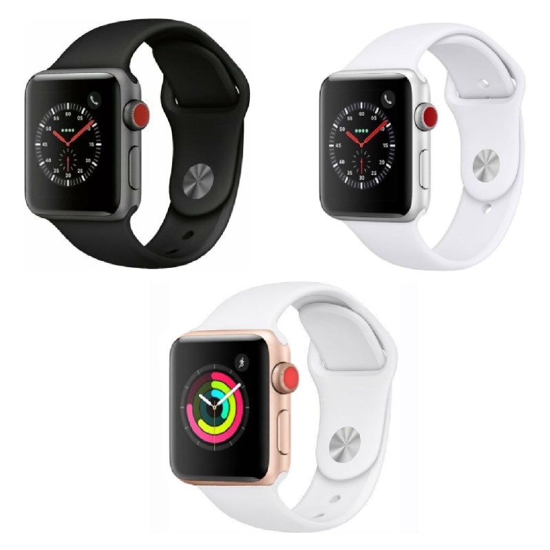 Apple Watch Series 3 LTE - mặt nhôm - dây cao su 38mm – cũ -Pin có độ bền cao Apple Watch Series 3 LTE - mặt nhôm - dây cao su 38mm – cũ - Pin có độ bền cao