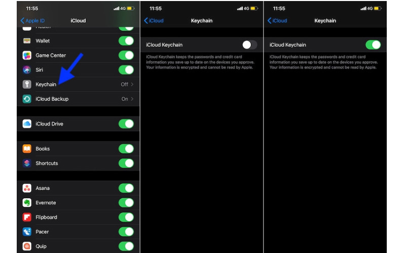 Bật Keychain iCloud