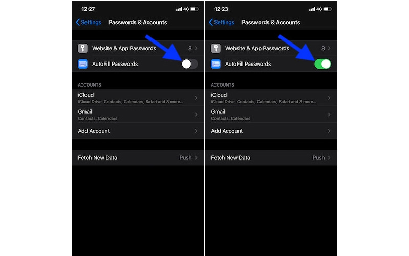 Tắt và bật lại tính năng nhập mật khẩu tự động