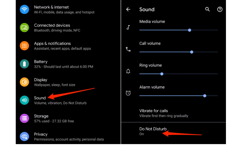 Cài đặt chế độ không làm phiền