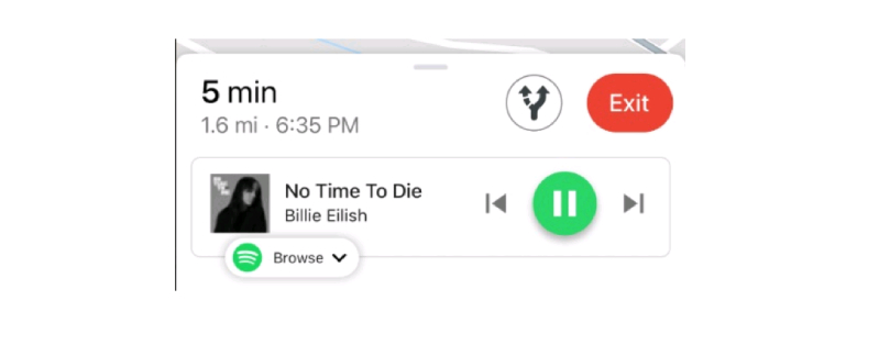 Spotify xuất hiện cuối màn hình giao diện Google Maps
