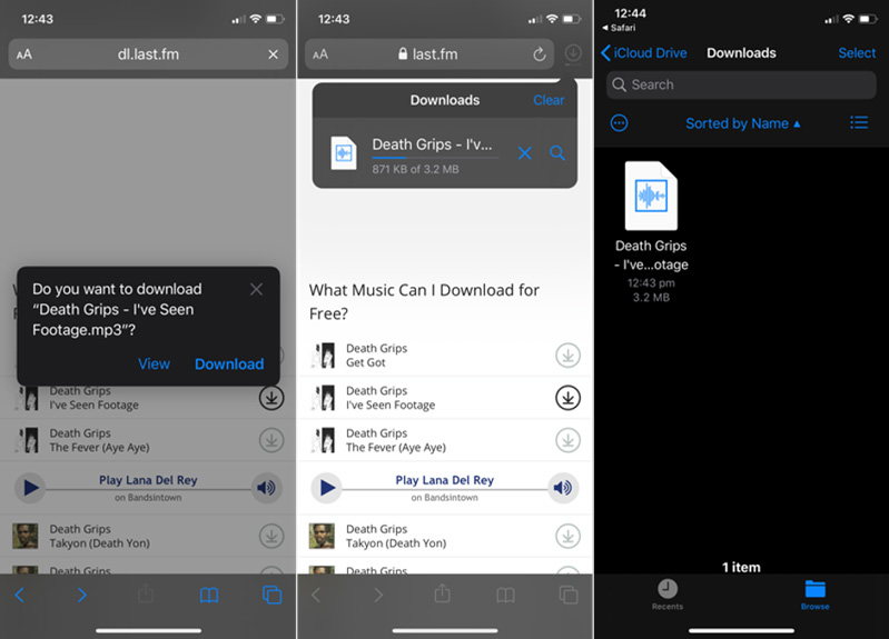 đã có trình tải về trên safari