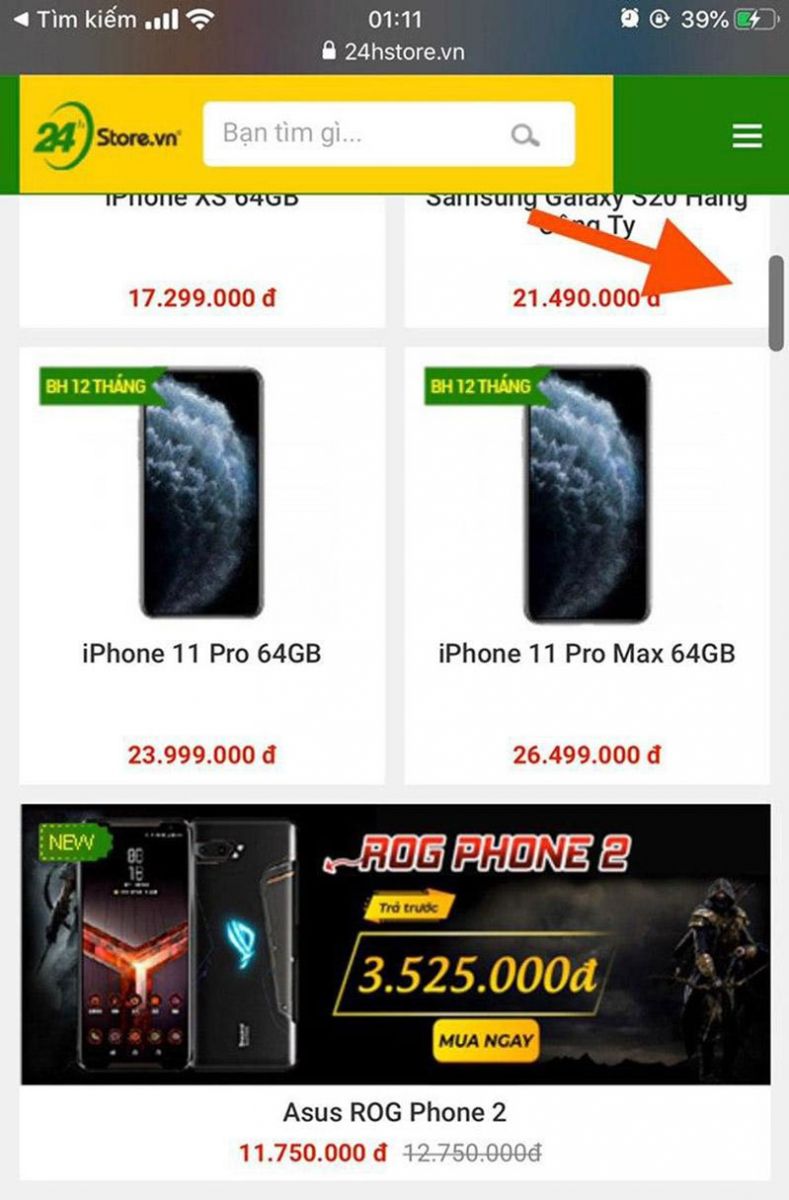 Thiết kế thanh cuộn mới trên Safari