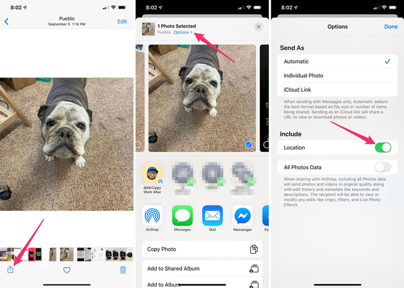Xóa định vị trên bức ảnh