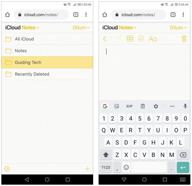 Ghi chú trên iCloud